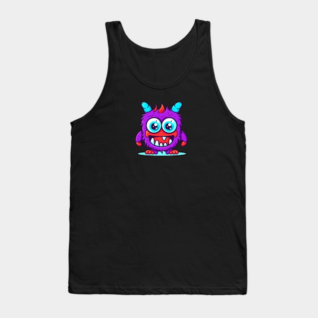 Cartoon Monster Tank Top by unrefinedgraphics